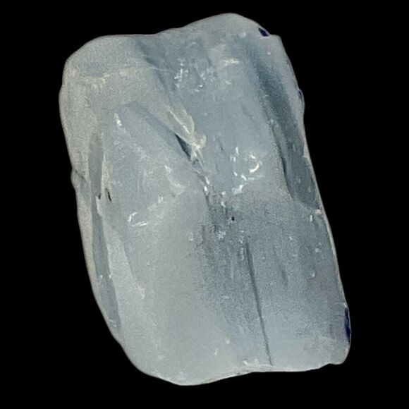 Satin Blue Layered Art Glass Cullet Glowing Manganese Slag Glass #5GL41 - Picture 5 of 7